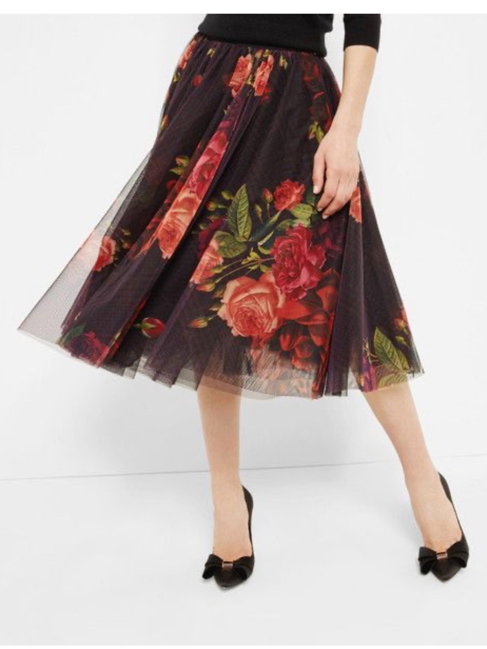 Ted Baker London Floral Tulle Midi Ondra Juxtapose Rose size 1 - Picture 5 of 11